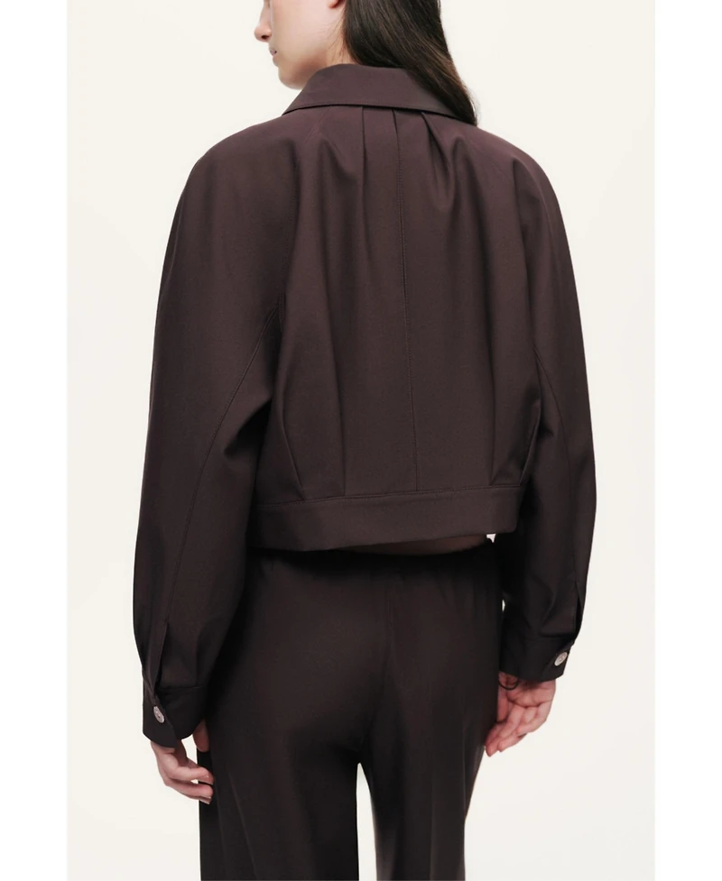 Nocturne Women's Buckle Detail Cropped Zip Jacket