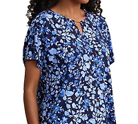 Jones New York Petite Regular Fit Short-Sleeve Round Neck Jersey