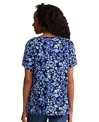 Jones New York Petite Regular Fit Short-Sleeve Round Neck Jersey