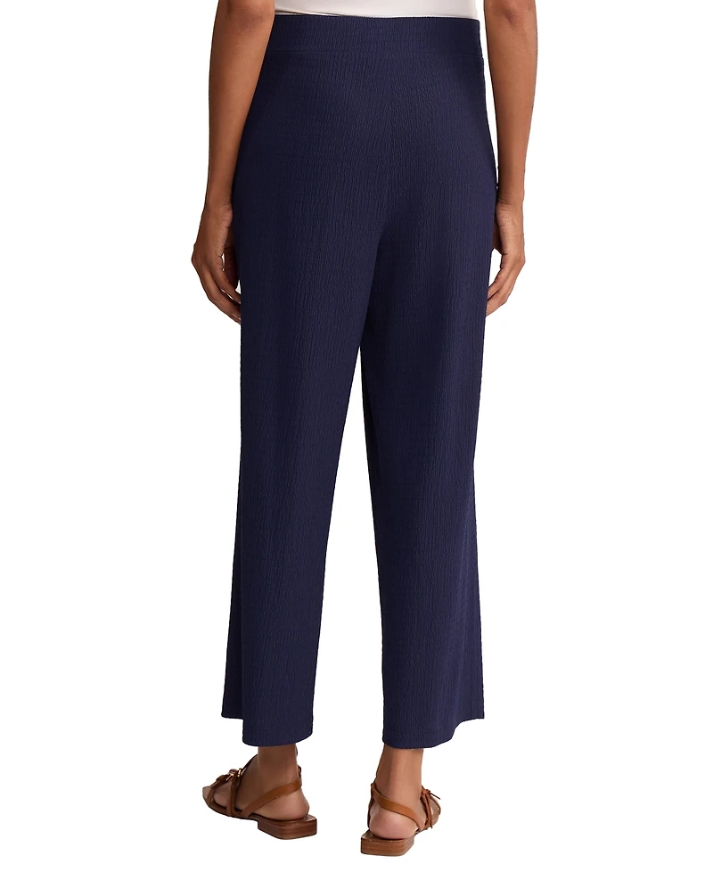 Jones New York Petite Mid-Rise Wide Leg Crop Casual Pants