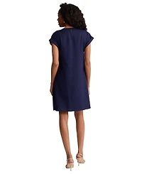 Jones New York Petite Short-Sleeve Crewneck Swing Dress