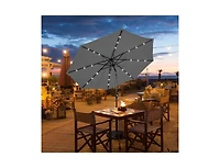 Outdoor Patio Umbrella with Bright Solar Led Lights for Shaded Daytime Use and Ambient Evening Lighting