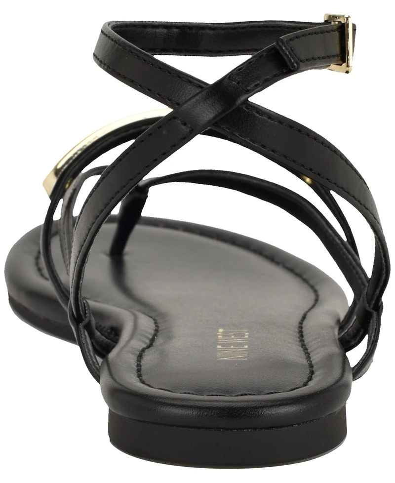 Nine West Women's Bretta Ornamented Strappy Flat Sandals