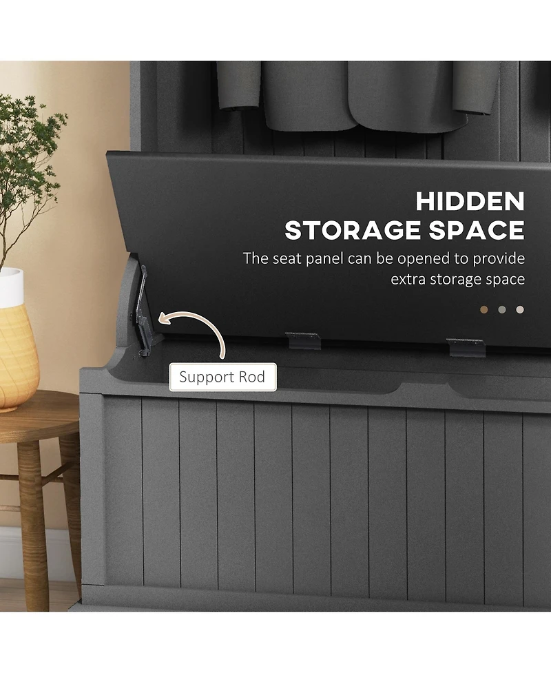 Homcom 3-In-1 Hall Tree Storage Bench and Coat Rack