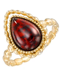 Macy's Amber Teardrop Ring (1.4 ct. t.w.) 18k Gold Over Sterling Silver