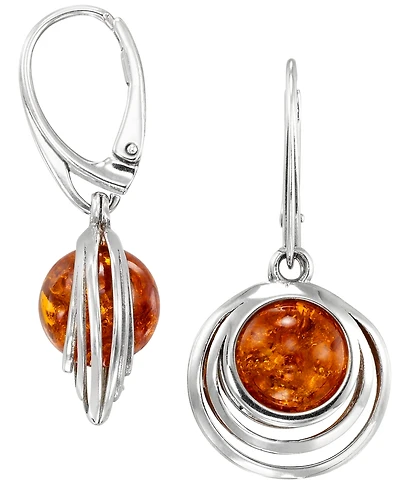 Macy's Baltic Amber Earrings (6 ct. t.w.) in Sterling Silver