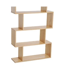 Homcom 75"H Bookcase 6 Shelf S-Shaped Bookshelf Storage Display Sd Organizer