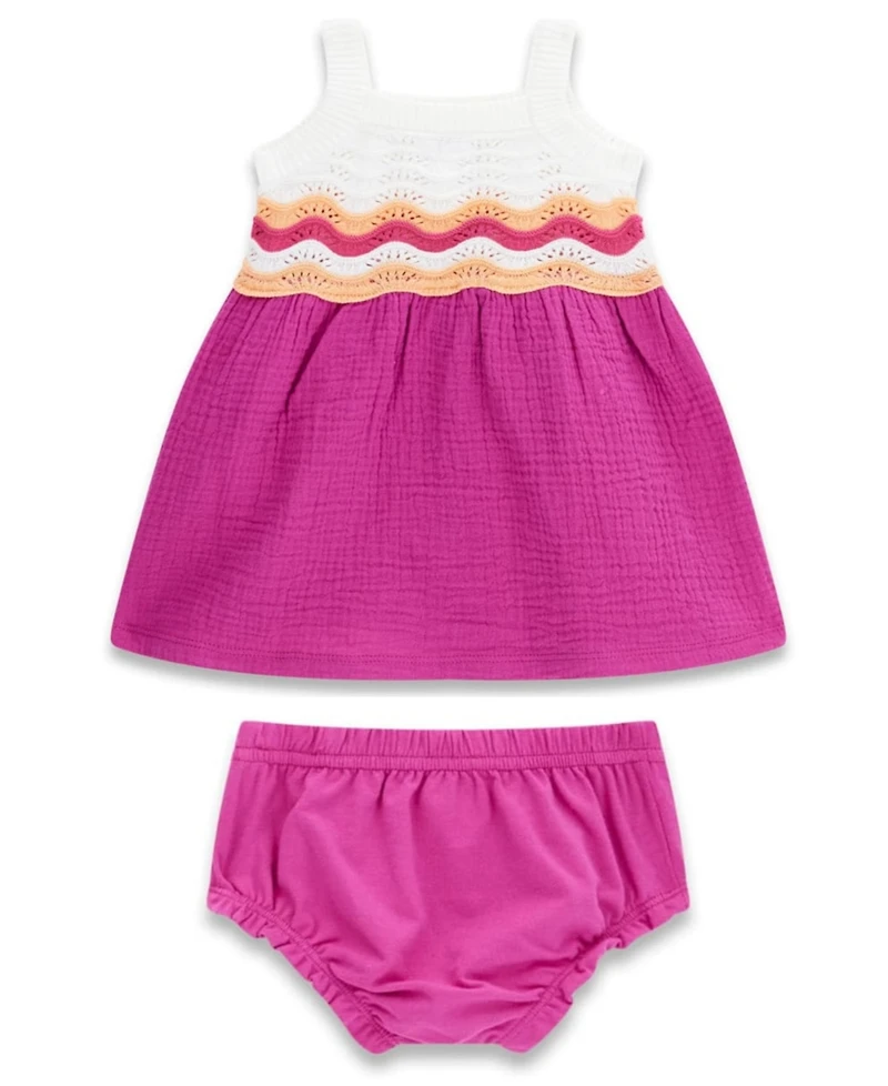 Guess Baby Girls' Sleeveless Crochet Dress and Matching Bloomer