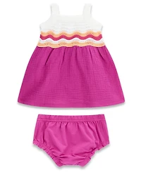 Guess Baby Girls' Sleeveless Crochet Dress and Matching Bloomer