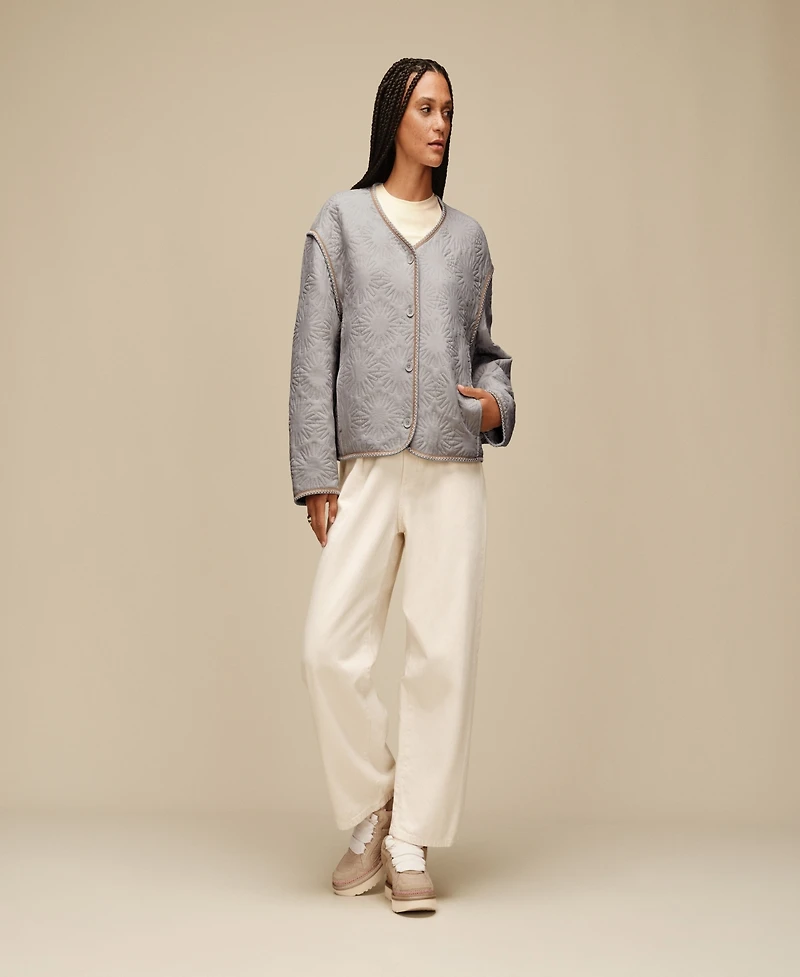 Ugg Women's Regular Fit Button Closure Sun Quilted Jacket