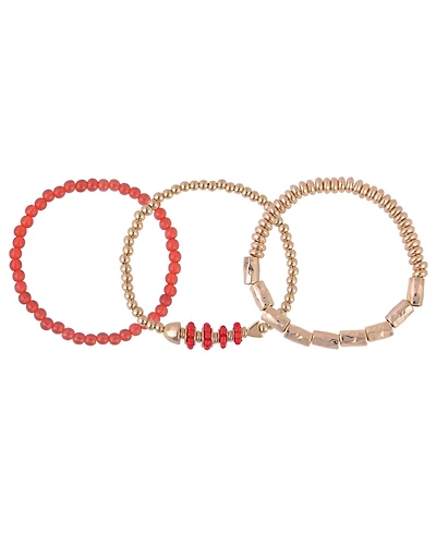 Rachel Rachel Roy Gold Tone 3 Piece Stretch Bracelet Set
