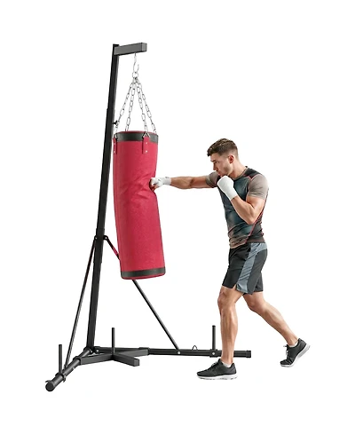 Soozier 72.8"-90.9" Adjustable Freesding Punching Bag with Sd,