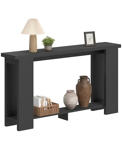 Homcom Farmhouse Console Table, 63" Narrow Entryway Table