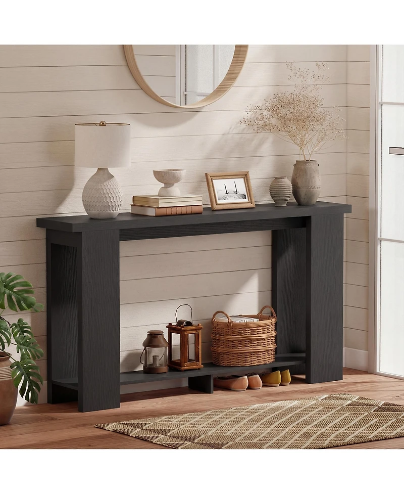 Homcom Farmhouse Console Table, 63" Narrow Entryway Table