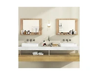 Slickblue 23.5x17.5 Inch Rectangle Bathroom Mirror with Wood Shelf