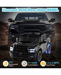 Mecale 2 Seater 24V Ride on Toy for Big Kids Licensed Ram Truck with Remote and Music