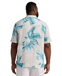 Cubavera Men's Big & Tall Linen Blend Palm Print Shirt