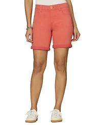 Democracy Petite "Ab"solution Mid Rise Cuffed Shorts