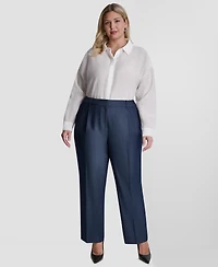 Dkny Plus Mid-Rise Pleated Trouser