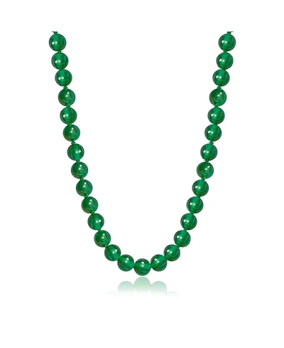The Lovery Green Onyx Knotted Bead Necklace 14K Gold
