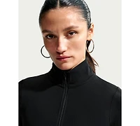 Nike Women's Sportswear Ribbed Quarter-Zip Long-Sleeve Top