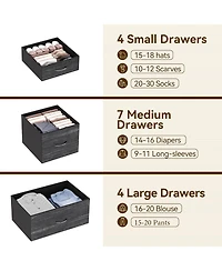 gaomon Inch Fabric Tall Dresser for Bedroom, 15 Drawer Dresser, Chest of Drawers for Clothes Storage