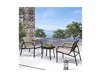 Slickblue 3-Piece Patio Seating Set with Breathable Fabric and Armrests