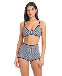 Sanctuary Women's Check Me Out Moderate-Coverage Swim Boy Shorts