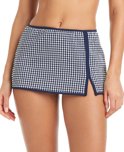 Sanctuary Women's Check Me Out High-Rise Swim Skirt
