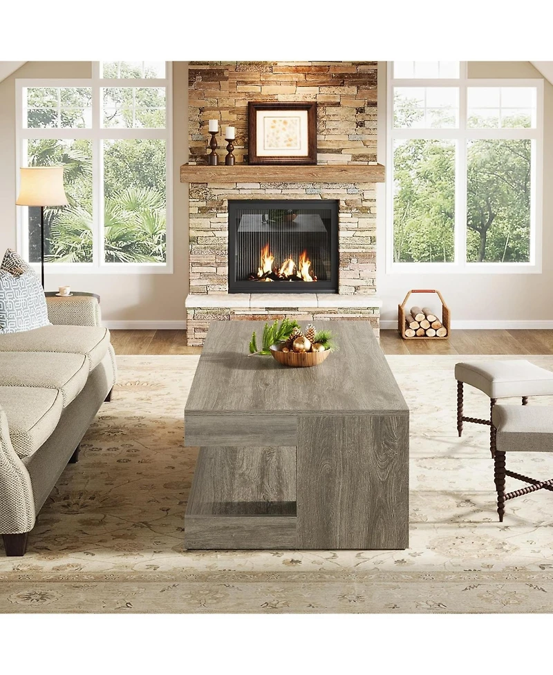 Tribesigns Round Coffee Table, 31.49" Cream White Center Table with 4 Legs, Modern Indoor Tea Table for Living Room, Small Space, Home Decor, Eas