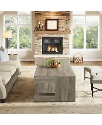 Tribesigns Round Coffee Table, 31.49" Cream White Center Table with 4 Legs, Modern Indoor Tea Table for Living Room, Small Space, Home Decor, Eas