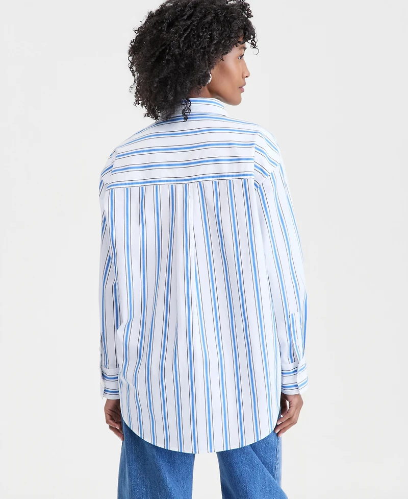 On 34th Women's Cotton Poplin Oversized Button Down Shirt , Macy's Exclusive