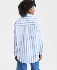 On 34th Women's Cotton Poplin Oversized Button Down Shirt , Macy's Exclusive