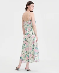 On 34th Women's Lena Lotus Printed Chiffon Ruffled Maxi Dress, Macy's Exclusive