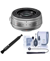 Fujifilm Xf R Wr Lens, Silver, Bundle with Complete Optics Care and Cleaning Kit, Lens Cleaner and Lens Cap Tether