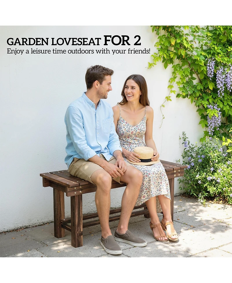 Outsunny Wooden Garden Bench Wood