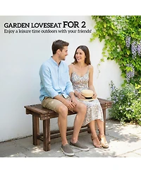 Outsunny Wooden Garden Bench Wood