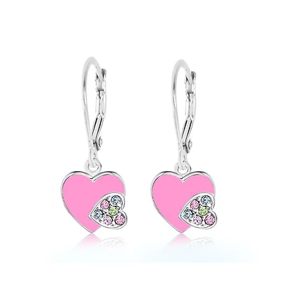 Chanteur Girls Heart Hypoallergenic Earrings with Sterling Silver Leverbacks