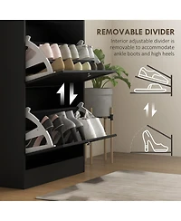 Homcom Modern Shoe Cabinet with 3 Flip Drawers for 18 Pairs