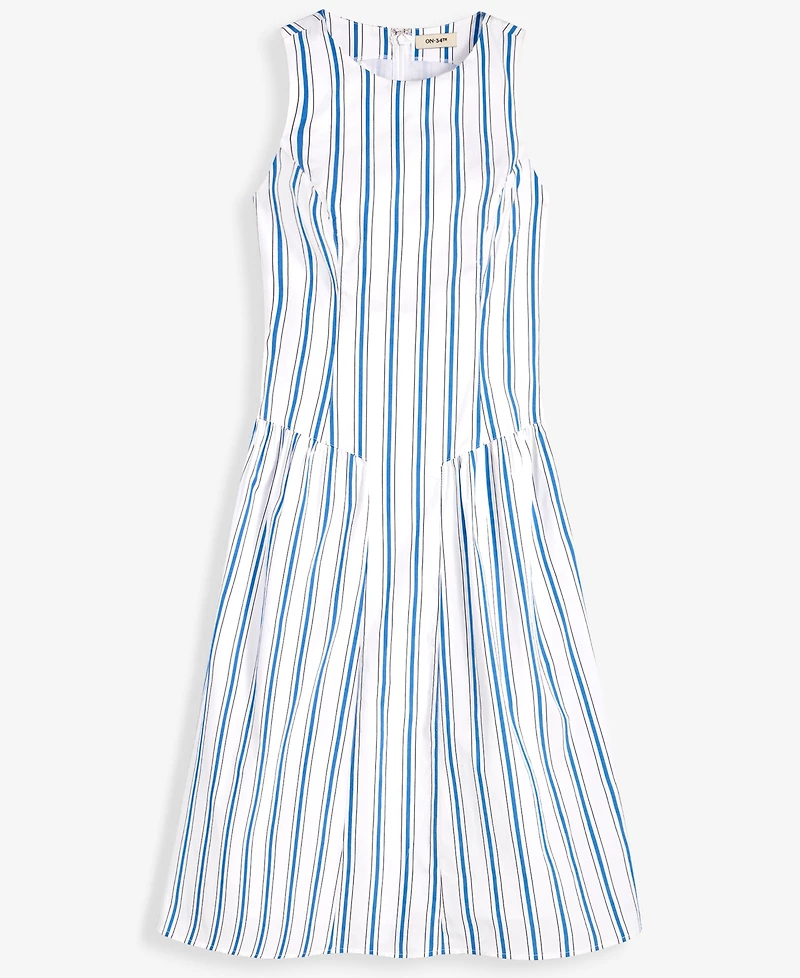 On 34th Women's Cotton Bayside Stripe Drop-Waist Midi Dress, Macy's Exclusive