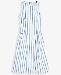 On 34th Women's Cotton Bayside Stripe Drop-Waist Midi Dress, Macy's Exclusive