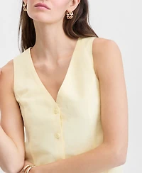 On 34th Women's Linen-Blend V-Neck Minidress, Macy's Exclusive