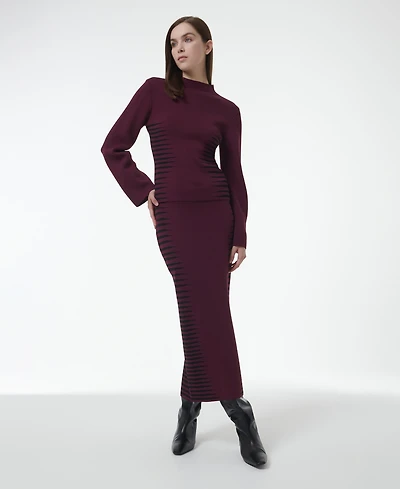 Leem Women's Jacquard Knit Fitted Top