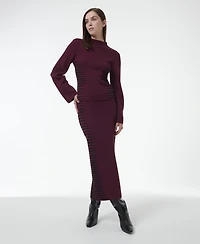 Leem Women's Jacquard Knit Fitted Top