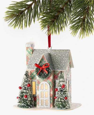 Holiday Lane Cozy Cabin Led Paper House Ornament, Macy's Exclusive