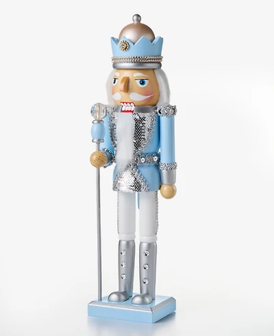 Holiday Lane Opulence Silver-Tone and Light Blue Nutcracker, Macy's Exclusive