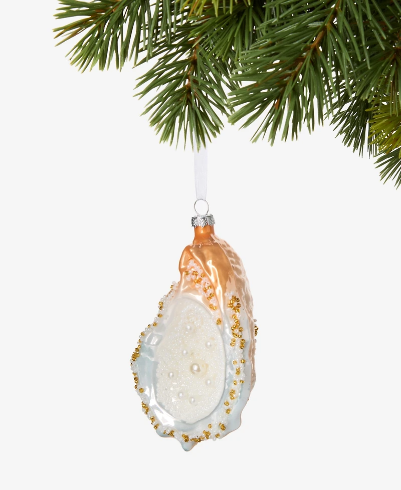 Holiday Lane Seaside Glass Oyster Ornament, Macy's Exclusive