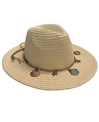 Marcus Adler Straw Shell Trim Panama Hat