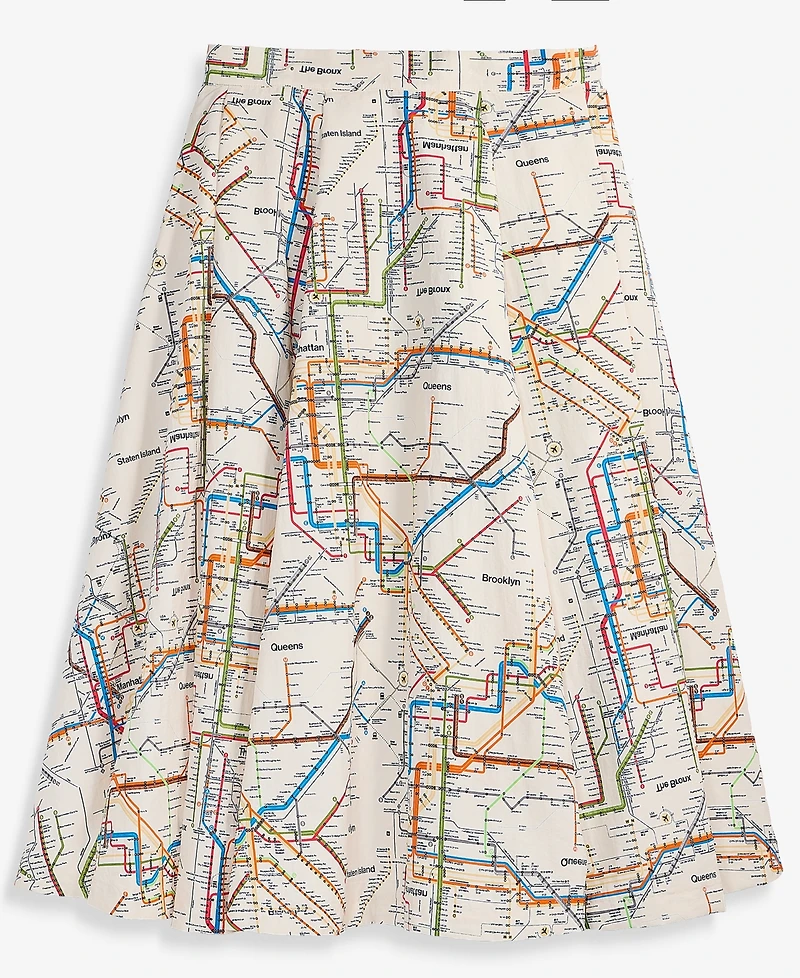 Women's Subway-Print Full Skirt, Macy's Exclusive- Molly Rogers Capsule Collection