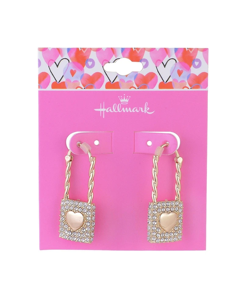 Hallmark Heart & Stone Lock Earrings